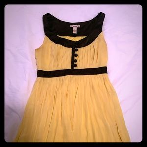 Forever - chiffon dress yellow and black size L